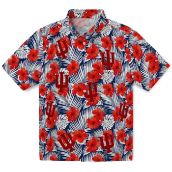 indiana hoosiers hibiscus fiesta red royal blue hawaiian shirts best selling