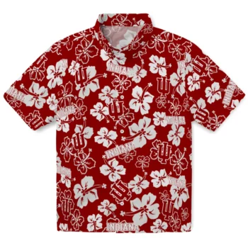 indiana hoosiers hibiscus bloom red hawaiian shirts best selling