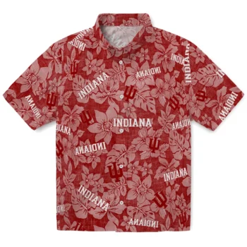 indiana hoosiers hibiscus oasis red hawaiian shirts best selling