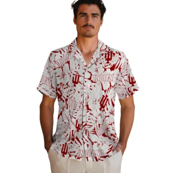 indiana hoosiers hibiscus overlay hawaiian shirts fashion forward