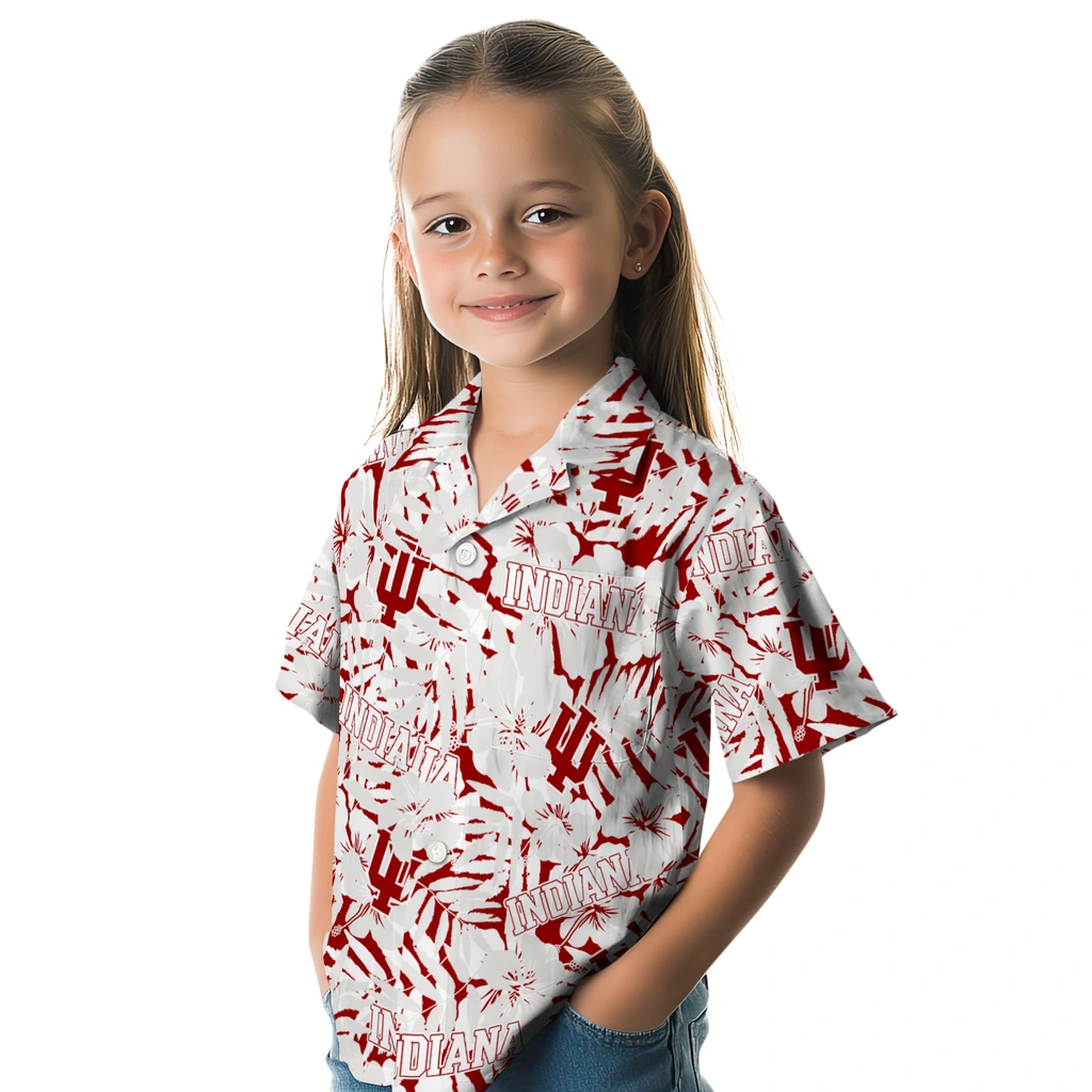 Indiana Hoosiers Hawaiian Shirt - Hibiscus Overlay indiana hoosiers hibiscus overlay hawaiian shirts premium grade