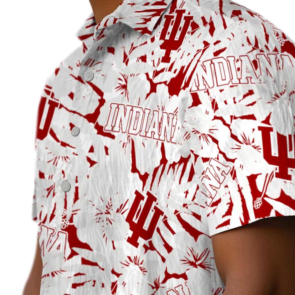 Indiana Hoosiers Hawaiian Shirt - Hibiscus Overlay indiana hoosiers hibiscus overlay hawaiian shirts trendy