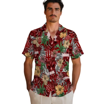 indiana hoosiers tiki jungle red hawaiian shirts fashion forward