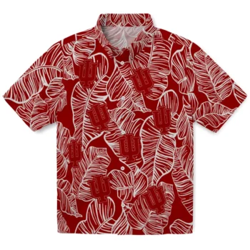 indiana hoosiers leaf outline red hawaiian shirts best selling