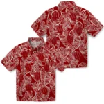 Indiana Hoosiers Hawaiian Shirt – Leaf Outline