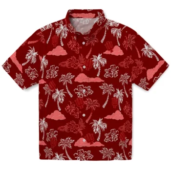 indiana hoosiers palm and clouds red hawaiian shirts best selling