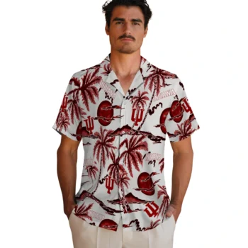 indiana hoosiers palm sunset hawaiian shirts fashion forward