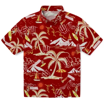 indiana hoosiers palm tree island red hawaiian shirts best selling