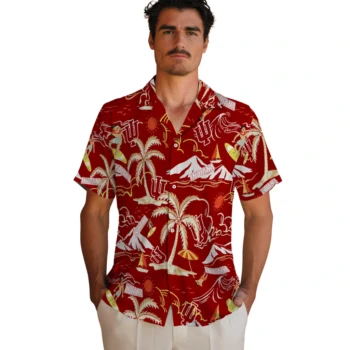 indiana hoosiers palm tree island red hawaiian shirts fashion forward
