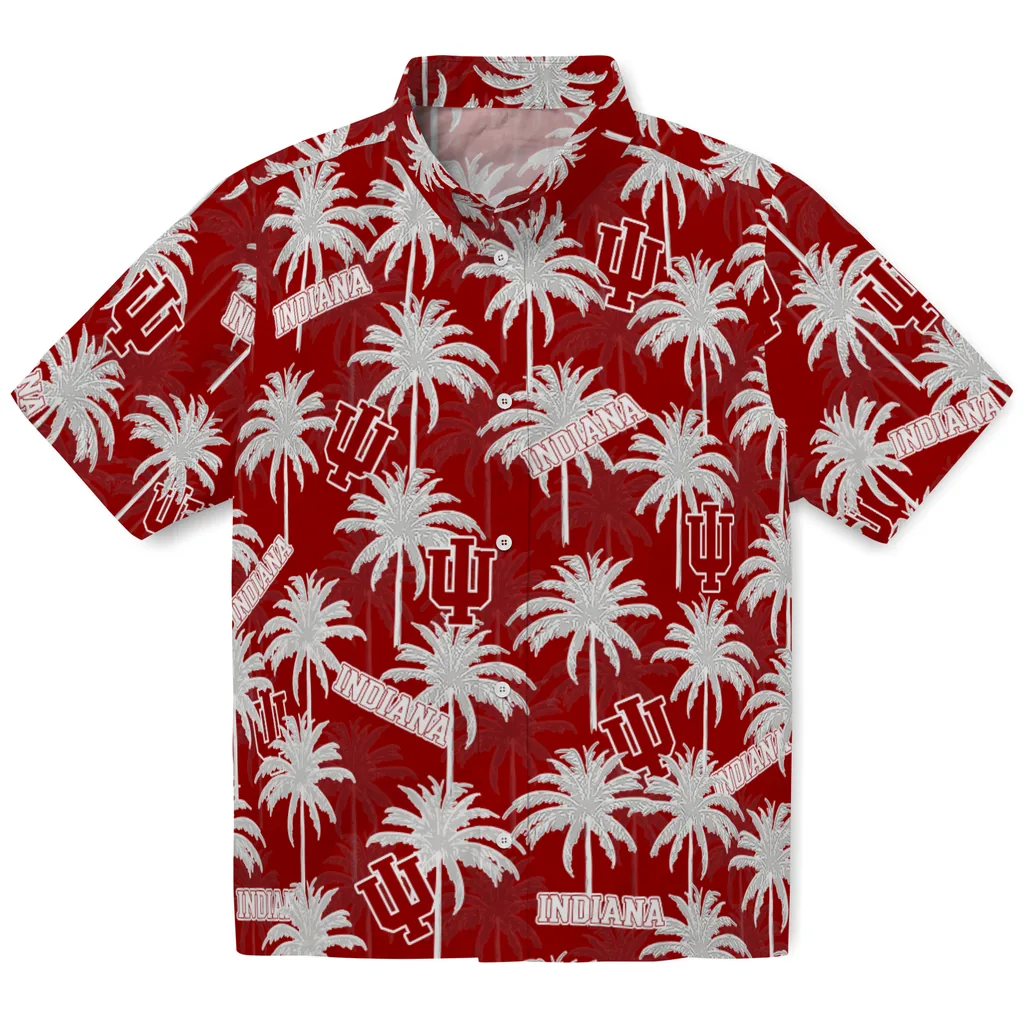 Indiana Hoosiers Hawaiian Shirt - Palm Tree Motif indiana hoosiers palm grove red hawaiian shirts best selling