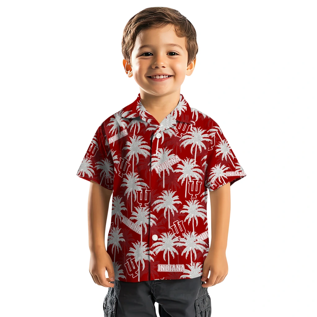 Indiana Hoosiers Hawaiian Shirt - Palm Tree Motif indiana hoosiers palm grove red hawaiian shirts top rated