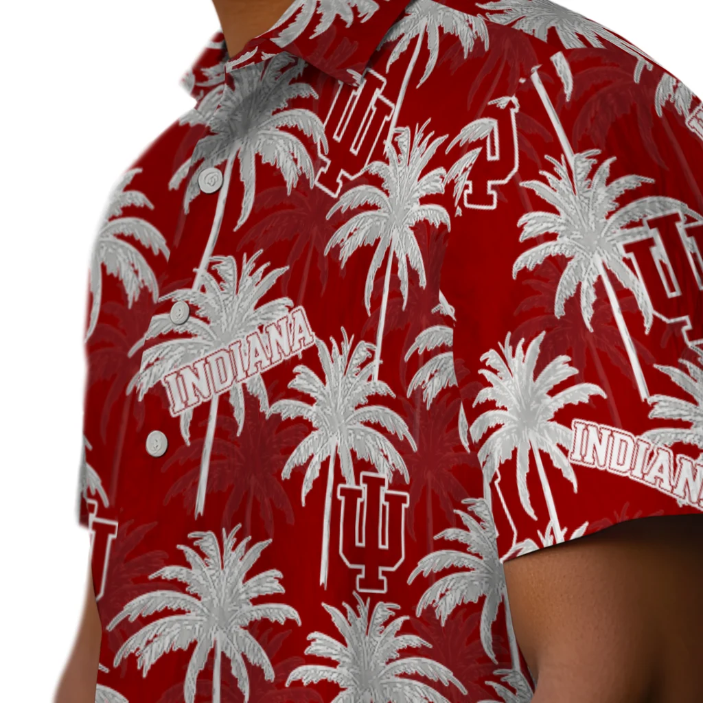Indiana Hoosiers Hawaiian Shirt - Palm Tree Motif indiana hoosiers palm grove red hawaiian shirts trendy