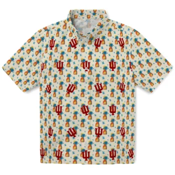 indiana hoosiers pineapple delight beige hawaiian shirts best selling