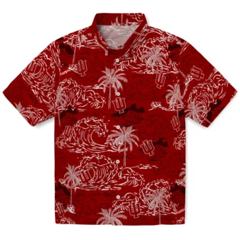indiana hoosiers wave palm red hawaiian shirts best selling