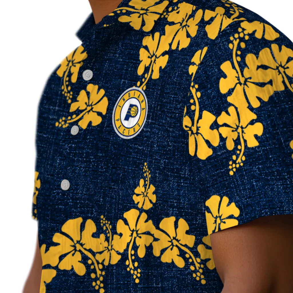 Indiana Pacers Hawaiian Shirt - 50th State Flower indiana pacers hibiscus petals blue hawaiian shirts trendy