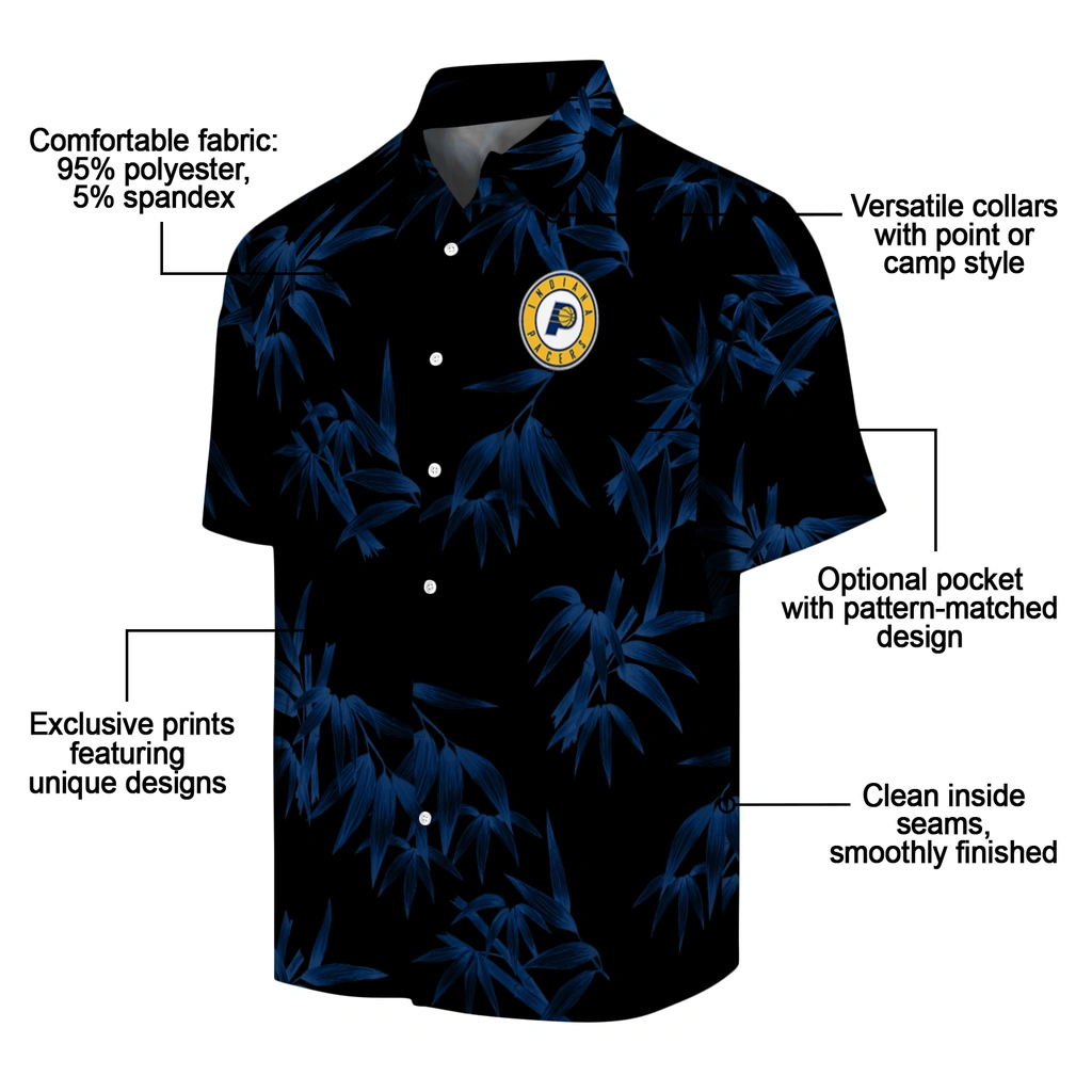 Indiana Pacers Hawaiian Shirt - Bamboo Branches indiana pacers bamboo branches blue black hawaiian shirts new arrival