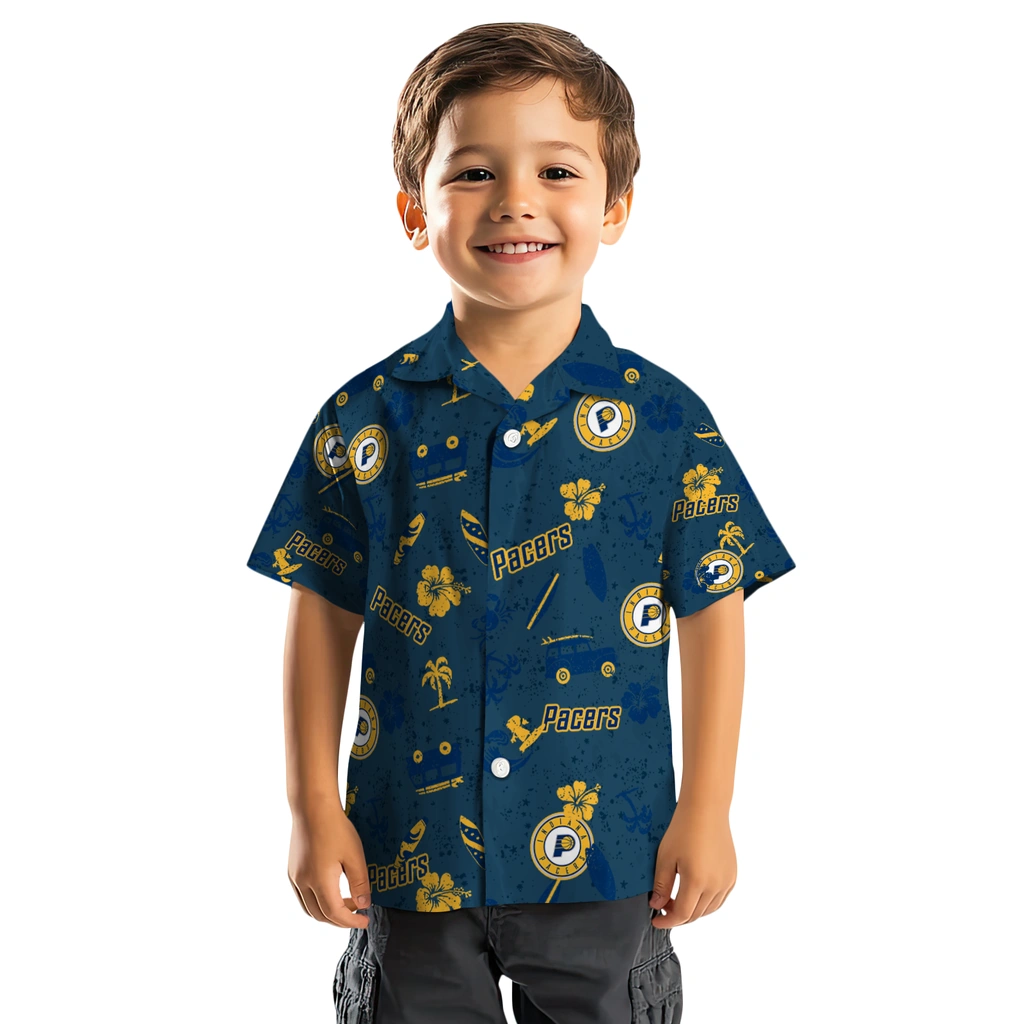 Indiana Pacers Hawaiian Shirt - Beach Vibe indiana pacers beach vibe navy hawaiian shirts top rated