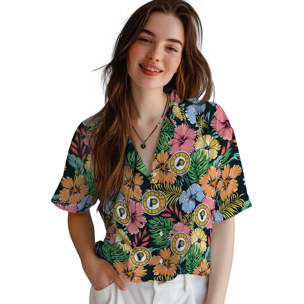 Indiana Pacers Hawaiian Shirt - Brilliant Hibiscus Garden indiana pacers brilliant hibiscus garden hawaiian shirts latest model