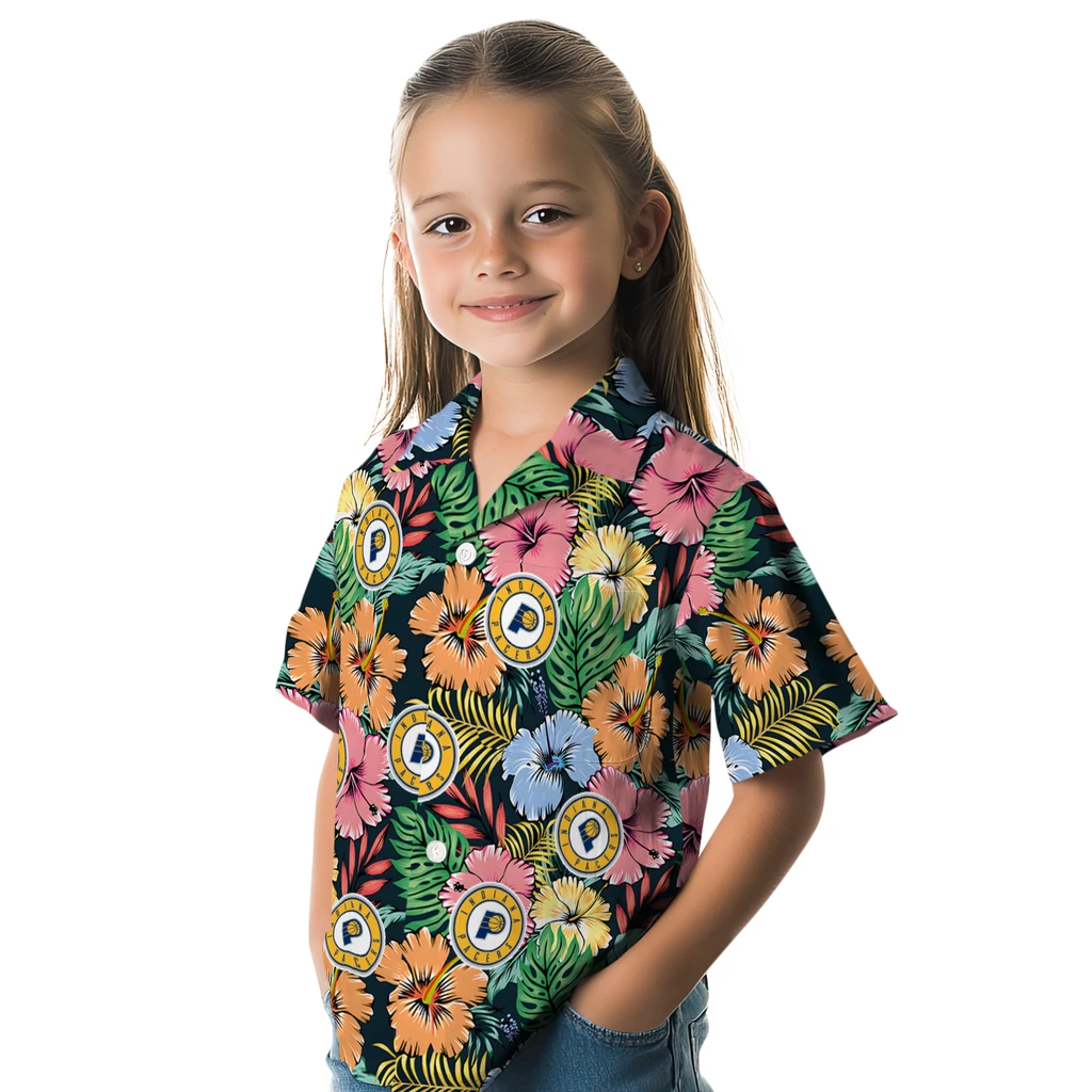 Indiana Pacers Hawaiian Shirt - Brilliant Hibiscus Garden indiana pacers brilliant hibiscus garden hawaiian shirts premium grade
