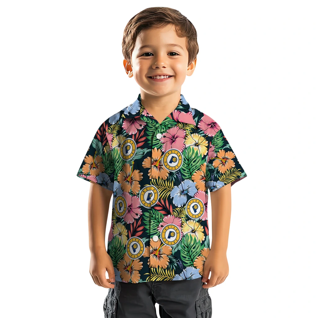 Indiana Pacers Hawaiian Shirt - Brilliant Hibiscus Garden indiana pacers brilliant hibiscus garden hawaiian shirts top rated