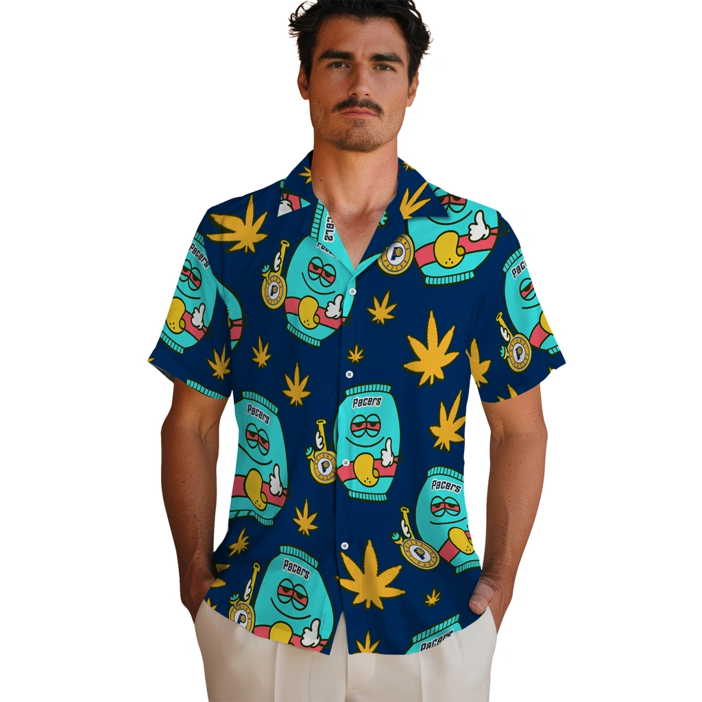 Indiana Pacers Hawaiian Shirt - Chill Vibe indiana pacers bong smile blue hawaiian shirts fashion forward