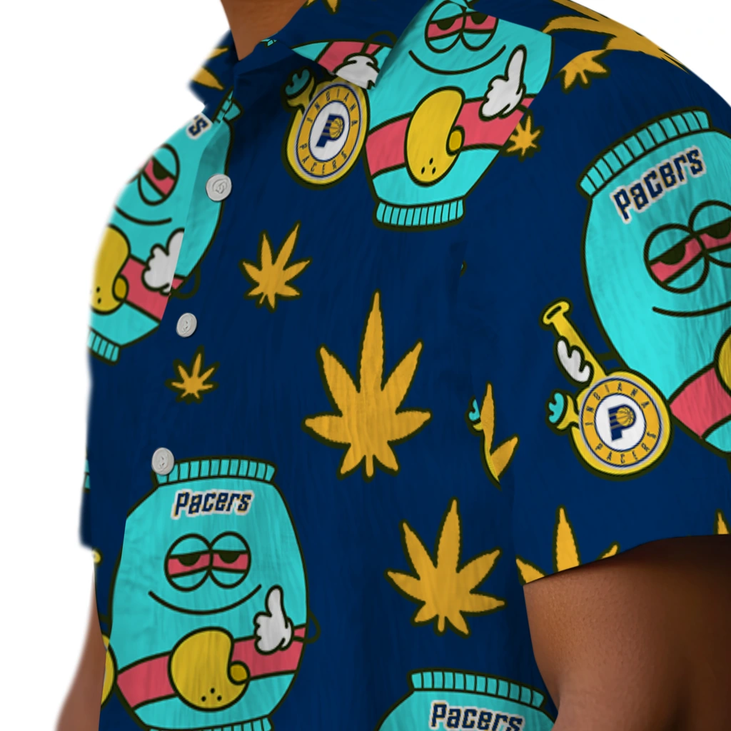 Indiana Pacers Hawaiian Shirt - Chill Vibe indiana pacers bong smile blue hawaiian shirts trendy
