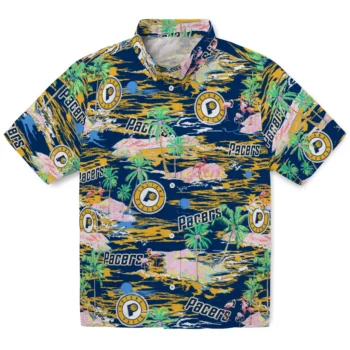 indiana pacers flamingo retreat blue hawaiian shirts best selling