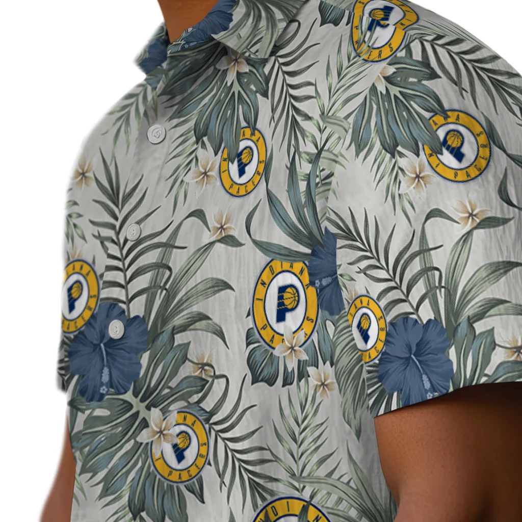 Indiana Pacers Hawaiian Shirt - Hibiscus Designs indiana pacers hibiscus designs beige hawaiian shirts trendy