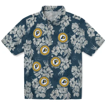 indiana pacers hibiscus flowers navy blue hawaiian shirts best selling