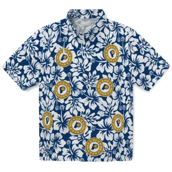 indiana pacers hibiscus motif blue white hawaiian shirts best selling