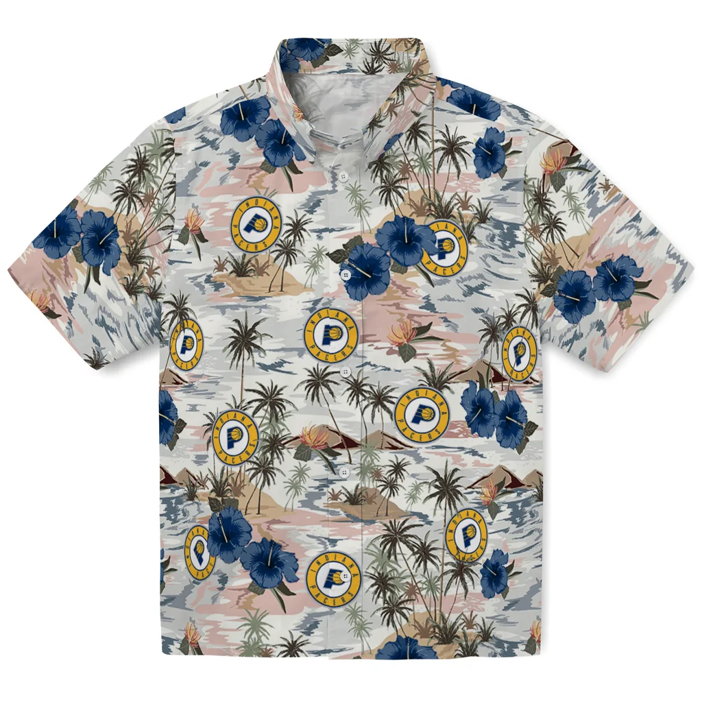 Indiana Pacers Hawaiian Shirt - Hibiscus Seaside indiana pacers hibiscus seaside white hawaiian shirts best selling