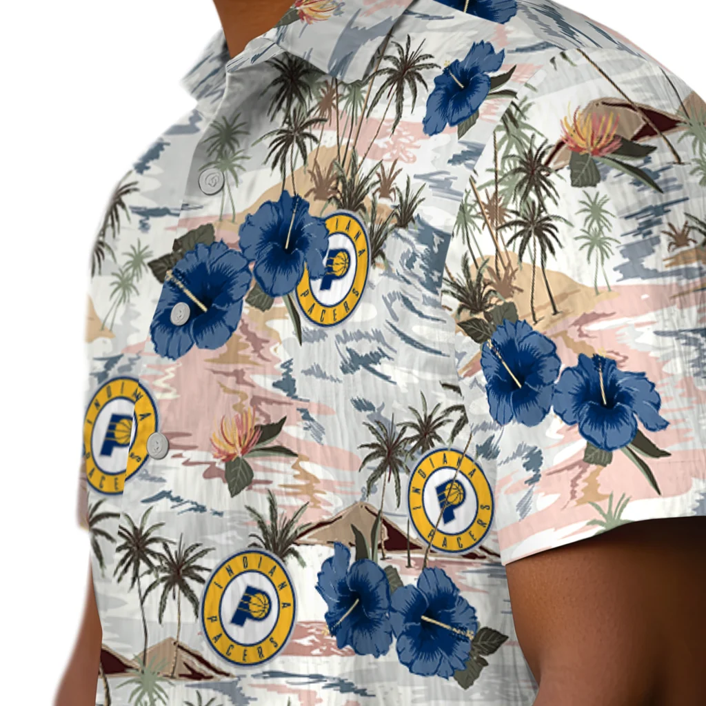 Indiana Pacers Hawaiian Shirt - Hibiscus Seaside indiana pacers hibiscus seaside white hawaiian shirts trendy