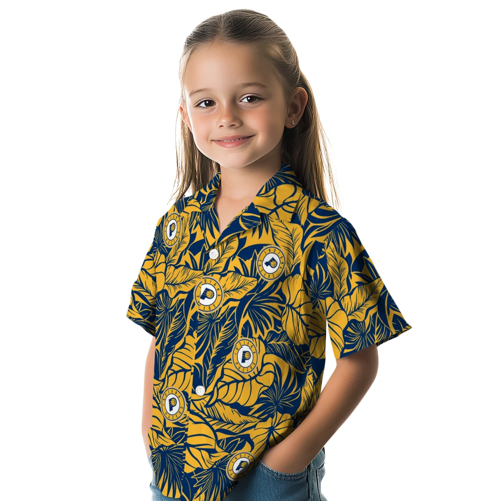 Indiana Pacers Hawaiian Shirt - Monstera Layer indiana pacers monstera layer blue hawaiian shirts premium grade