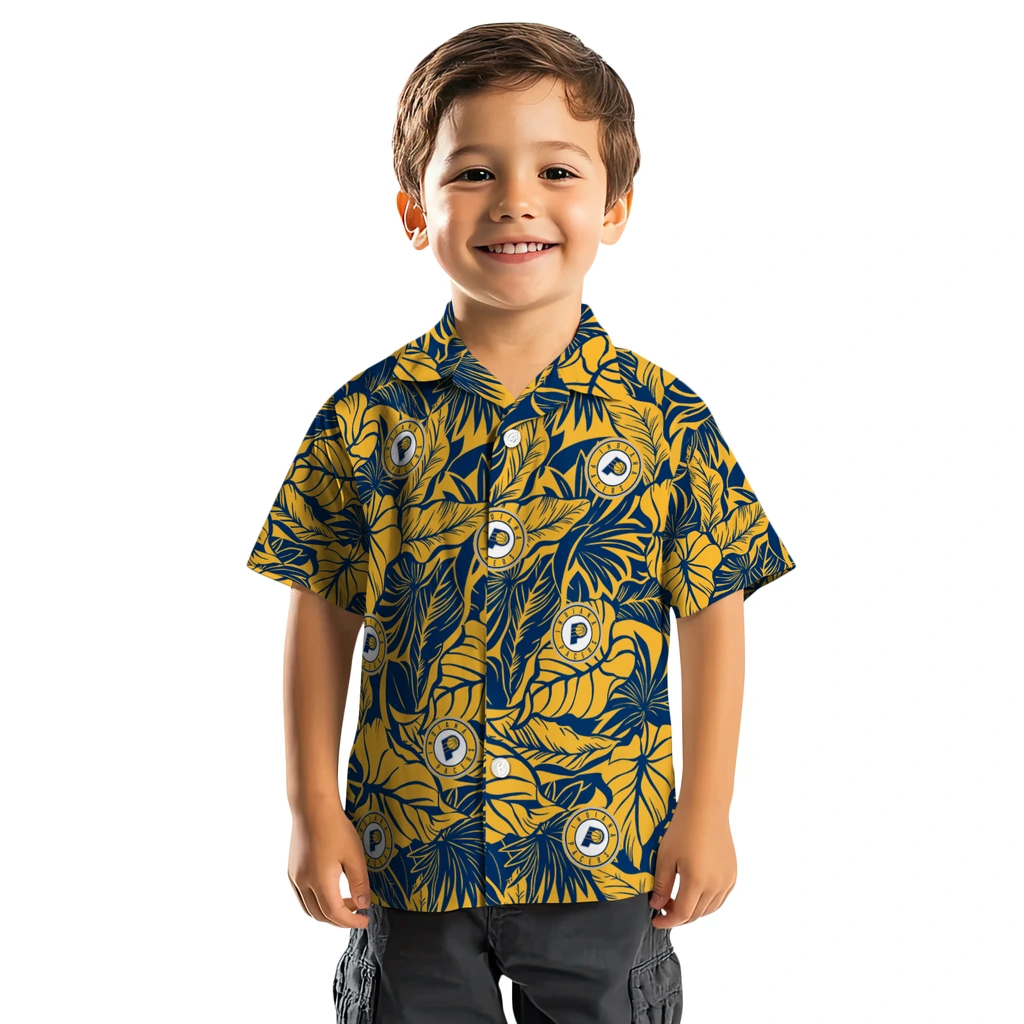 Indiana Pacers Hawaiian Shirt - Monstera Layer indiana pacers monstera layer blue hawaiian shirts top rated