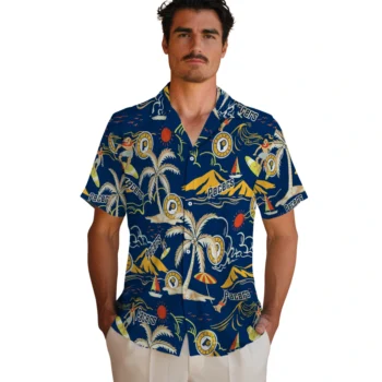 indiana pacers palm tree island blue hawaiian shirts fashion forward