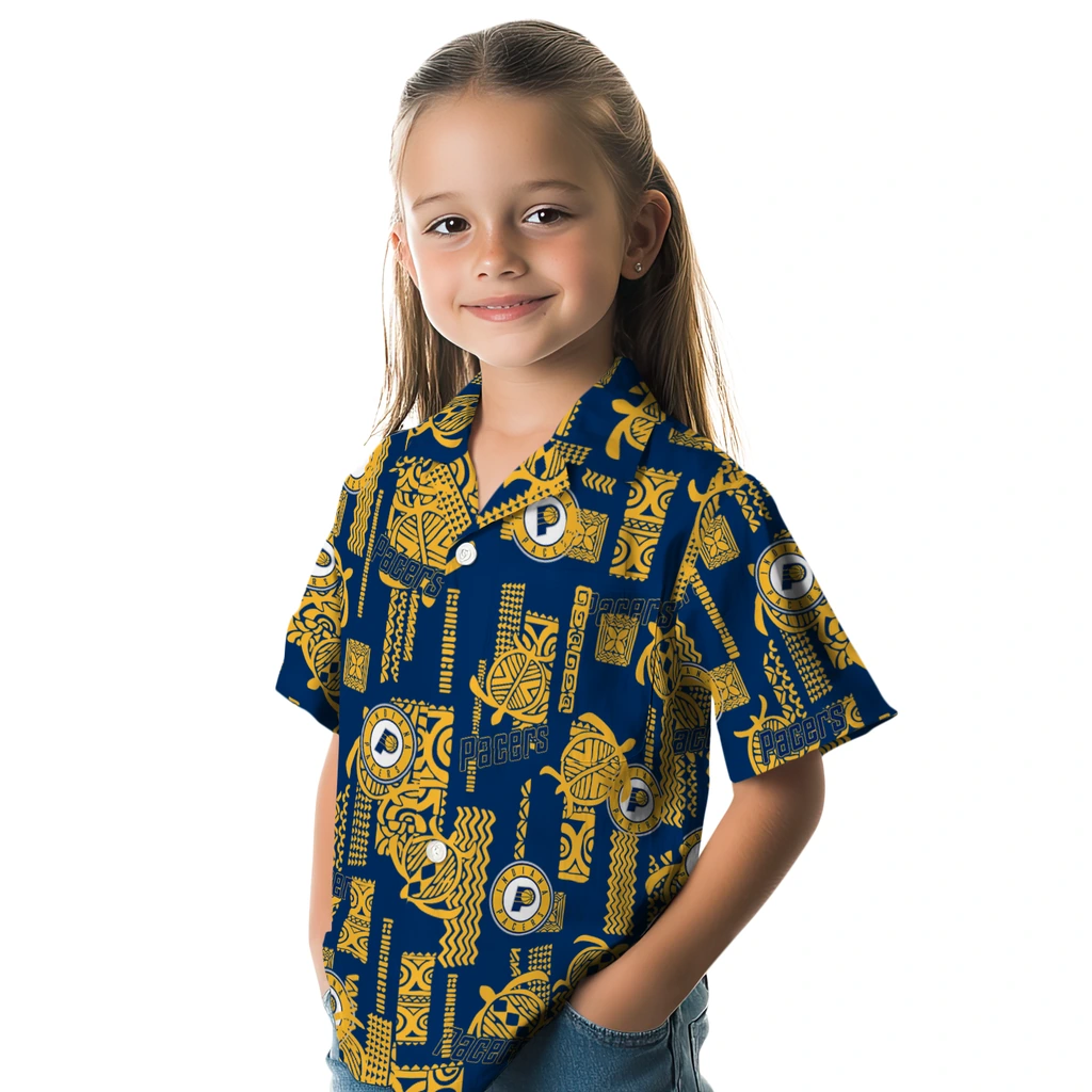 Indiana Pacers Hawaiian Shirt - Turtle Lines indiana pacers turtle lines blue hawaiian shirts premium grade
