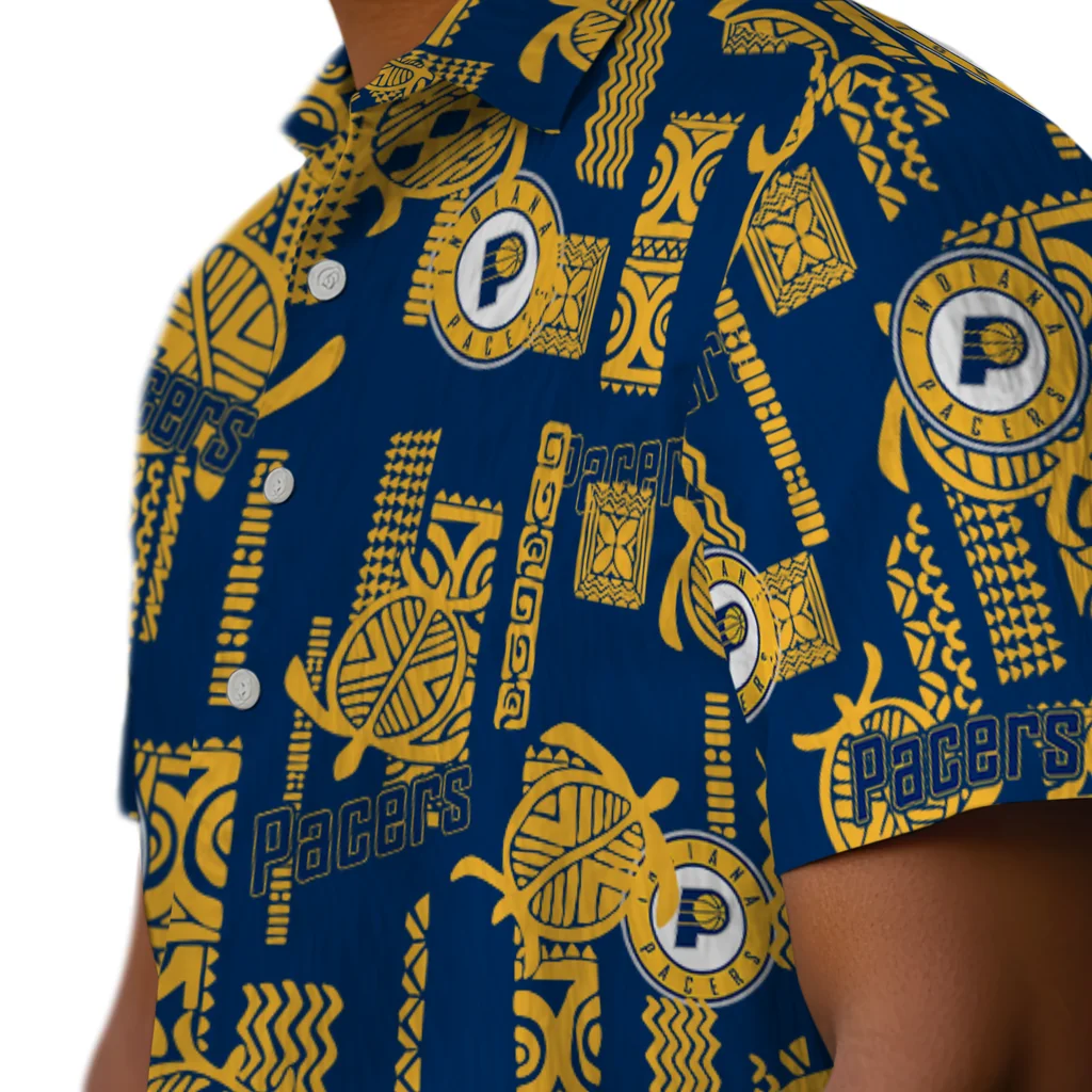 Indiana Pacers Hawaiian Shirt - Turtle Lines indiana pacers turtle lines blue hawaiian shirts trendy