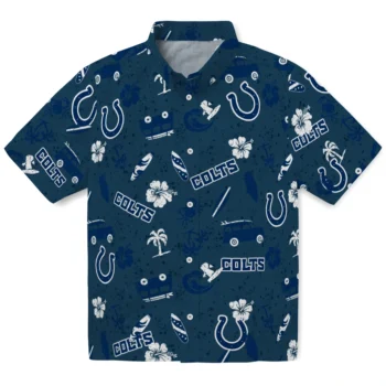 indianapolis colts beach vibe navy hawaiian shirts best selling