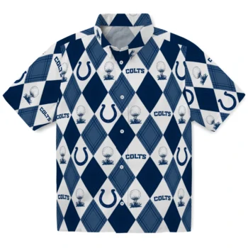 indianapolis colts balloon plaid blue hawaiian shirts best selling