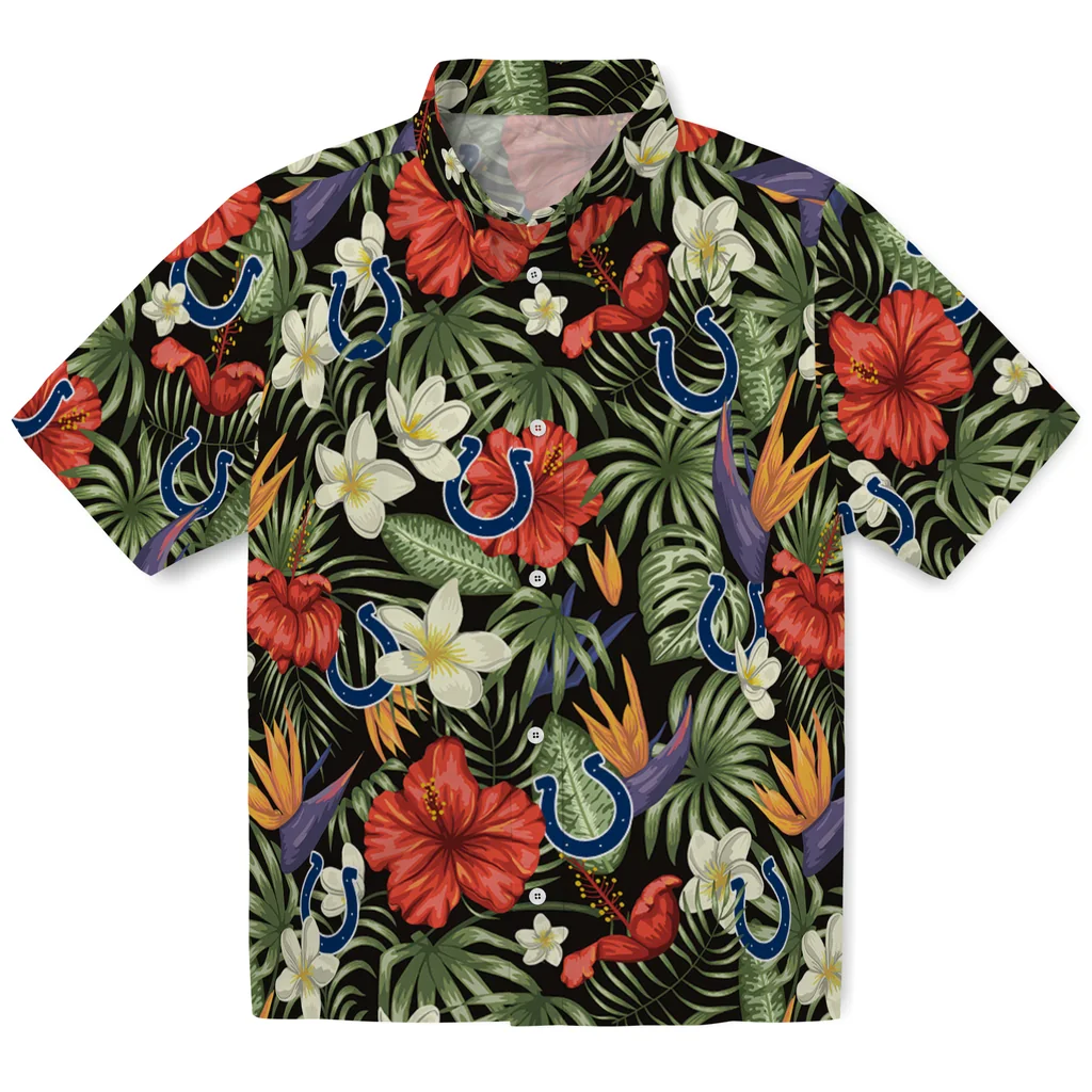 Indianapolis Colts Hawaiian Shirt - Hawaii Floral Hibiscus indianapolis colts hibiscus bird hawaiian shirts best selling