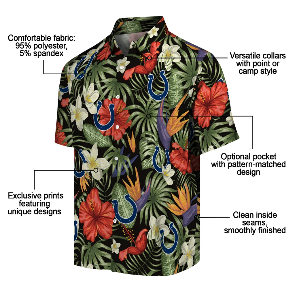 Indianapolis Colts Hawaiian Shirt - Hawaii Floral Hibiscus indianapolis colts hibiscus bird hawaiian shirts new arrival