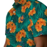 Indianapolis Colts Hawaiian Shirt – Hibiscus and Palm Leaves