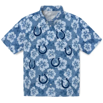 indianapolis colts hibiscus cluster blue hawaiian shirts best selling