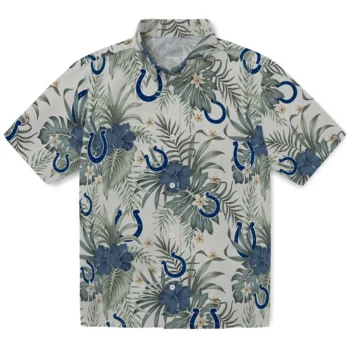 indianapolis colts hibiscus designs beige hawaiian shirts best selling