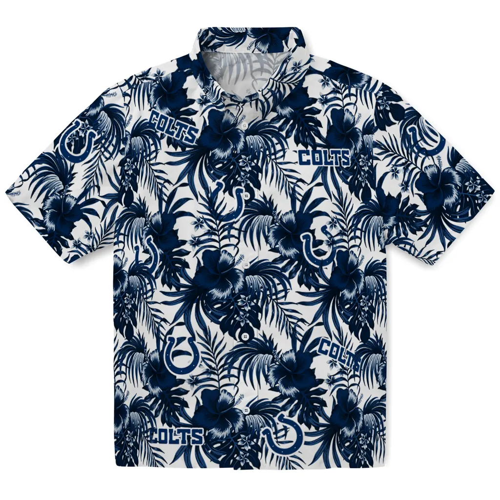 Indianapolis Colts Hawaiian Shirt - Hibiscus Exotic indianapolis colts hibiscus exotic blue hawaiian shirts best selling
