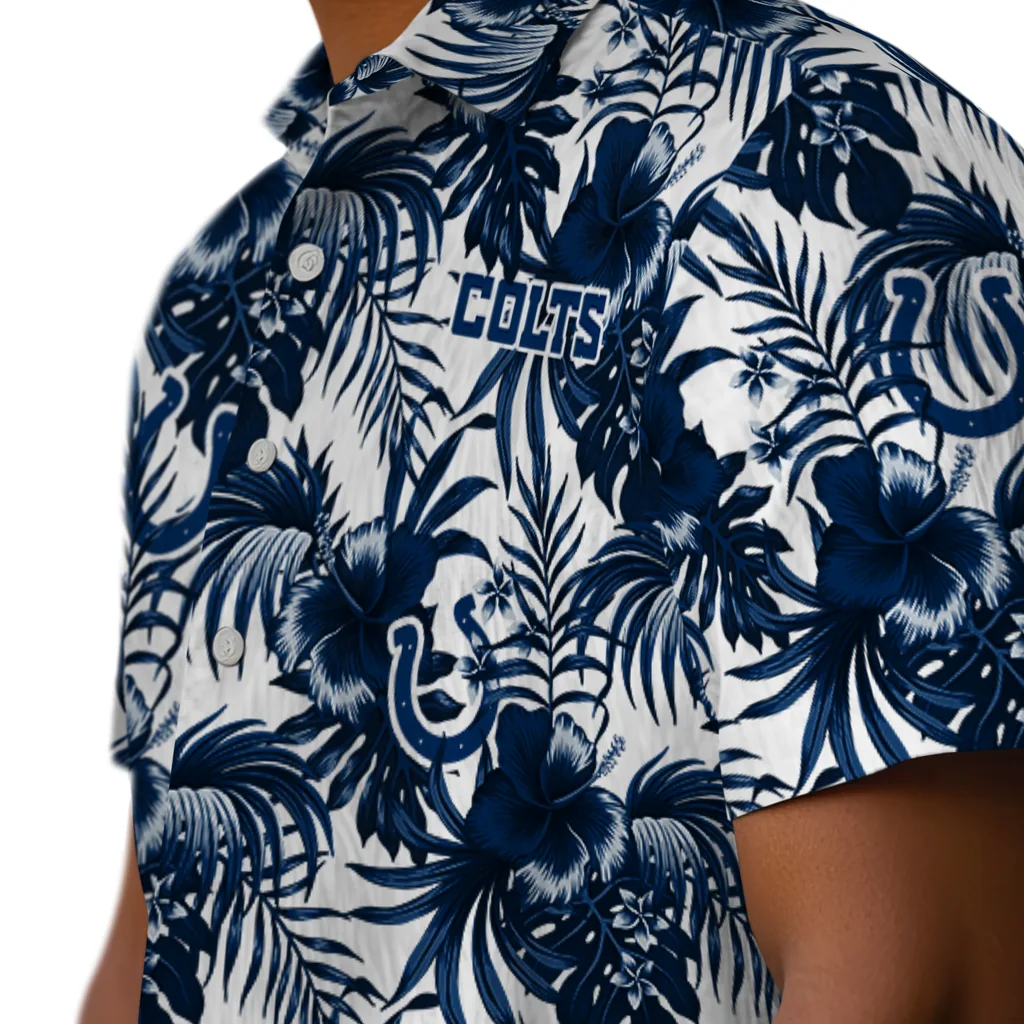 Indianapolis Colts Hawaiian Shirt - Hibiscus Exotic indianapolis colts hibiscus exotic blue hawaiian shirts trendy