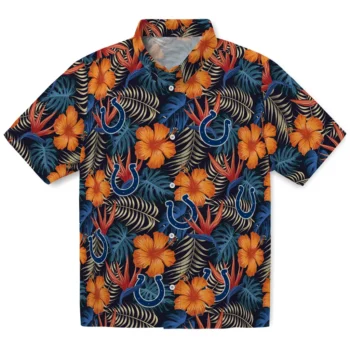 indianapolis colts hibiscus foliage hawaiian shirts best selling