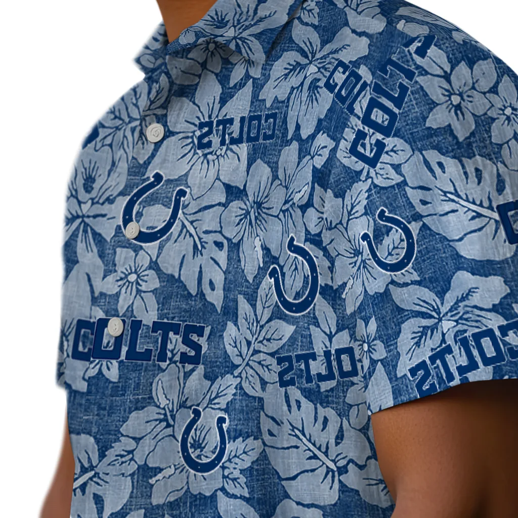 Indianapolis Colts Hawaiian Shirt - Hibiscus Oasis indianapolis colts hibiscus oasis blue hawaiian shirts trendy