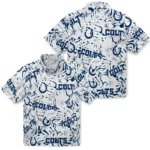 Indianapolis Colts Hawaiian Shirt – Hibiscus Overlay