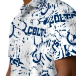 Indianapolis Colts Hawaiian Shirt – Hibiscus Overlay
